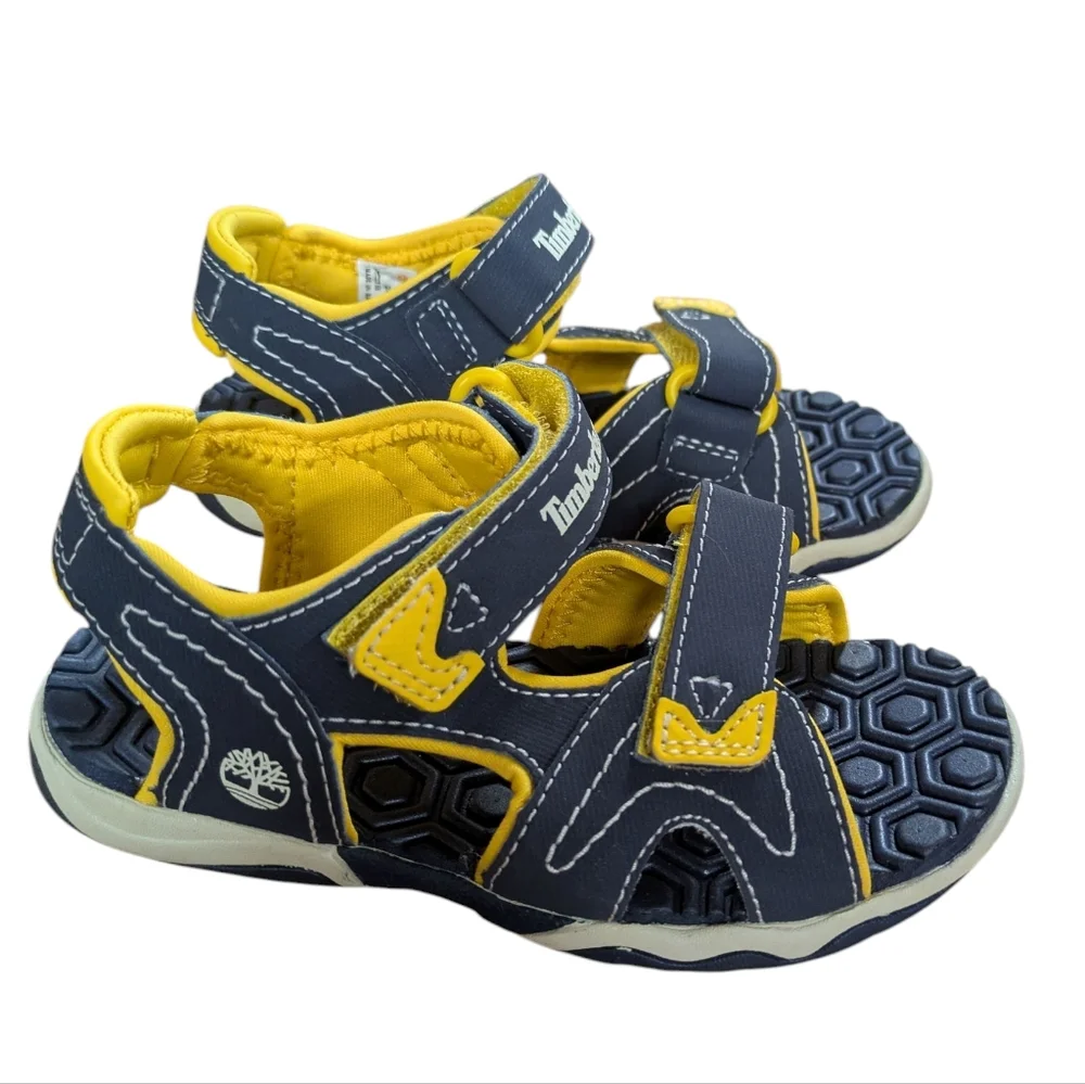 Timberland Navy and Yellow Kids' Sport Sandals